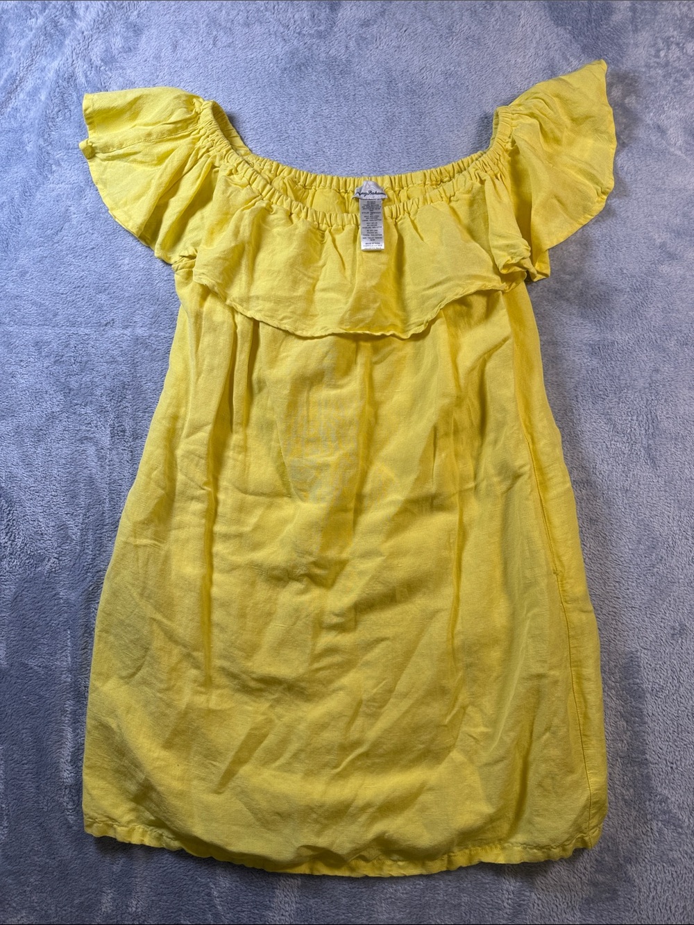 Tommy Bahama Yellow Off-Shoulder Ruffle Mini Dress #3244-6